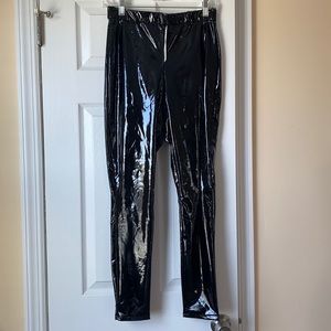 Shiny faux leather pants